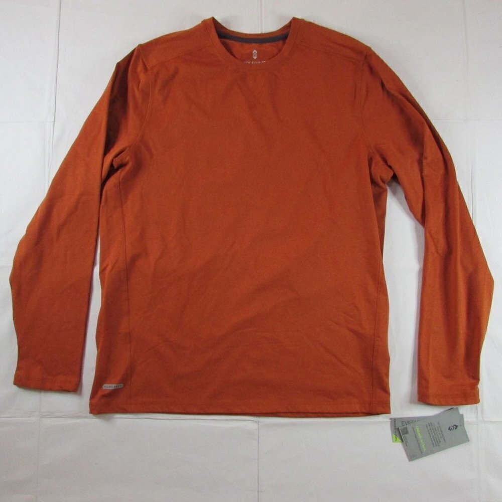Free Country Men's Small Long Sleeve Sueded Melange Shirt - Tarp Orange